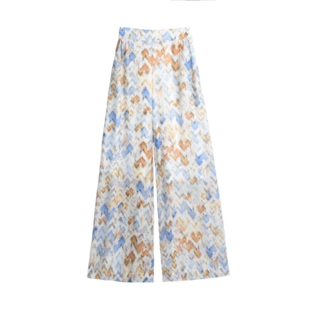 Gabrielle Wide-Leg Pants Off White Venice Beach High Rise Size XS